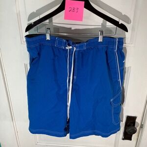 Speedo Swim Trunks Blue Swimsuit Shorts Elastic Waist‎ XL